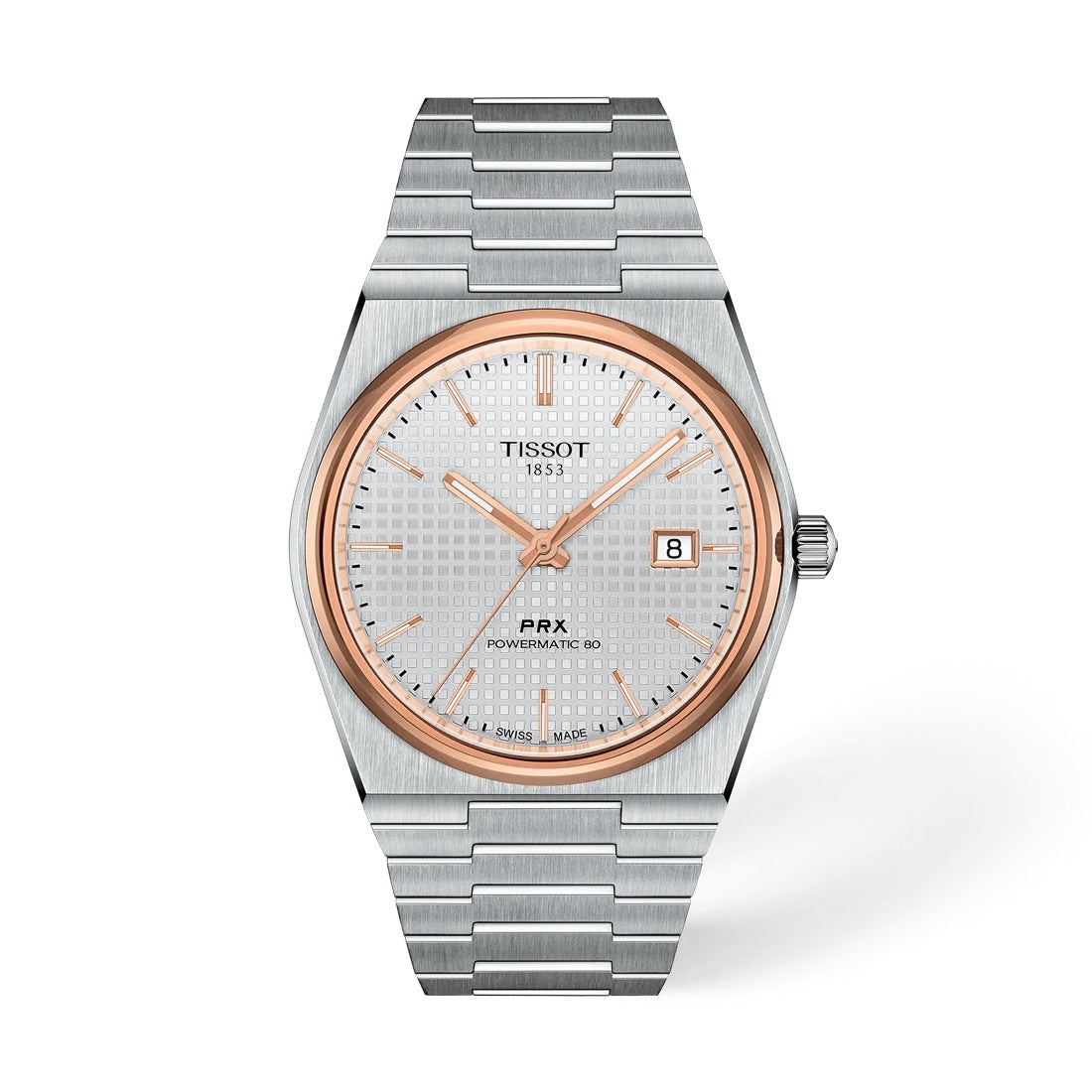 Tissot PRX Textured Silver & Rose Gold 40 mm